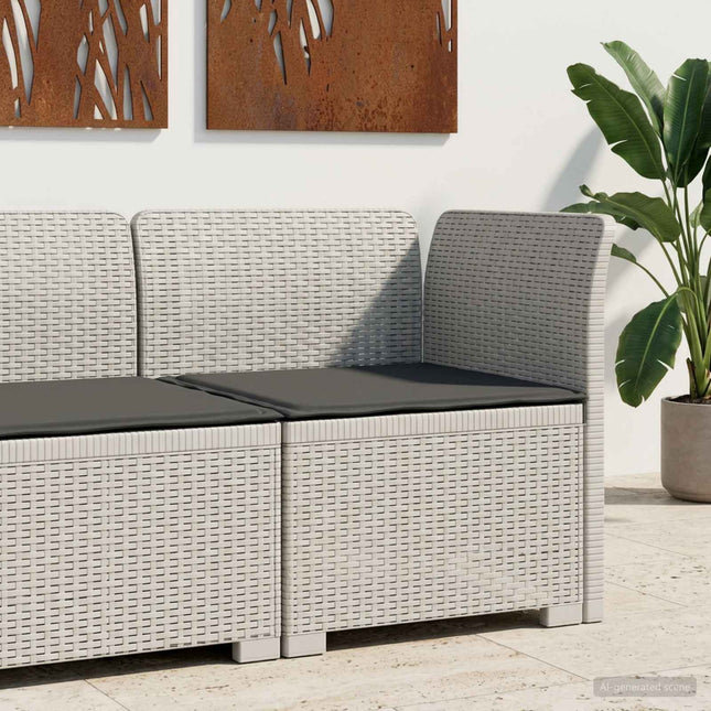 1-personers Havemøbelsofa med Pude Rattan Look PP Hvid