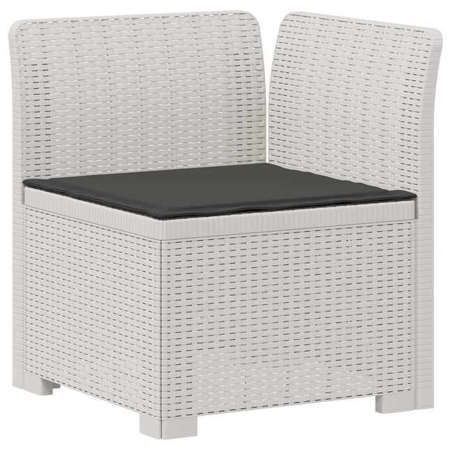 1-personers Havemøbelsofa med Pude Rattan Look PP Hvid