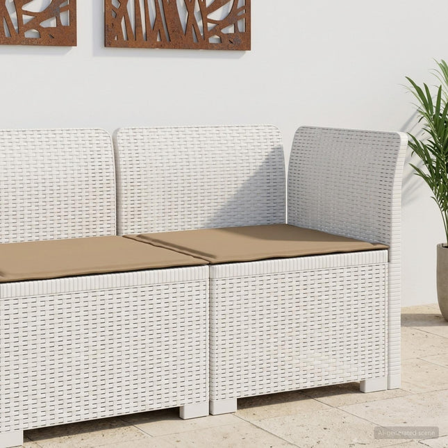 1-personers Havemøbelsofa med Pude Rattan Look PP Hvid