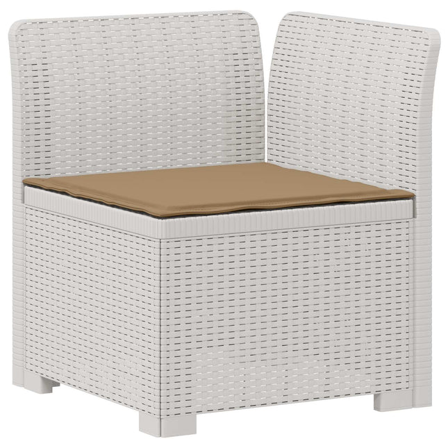 1-personers Havemøbelsofa med Pude Rattan Look PP Hvid