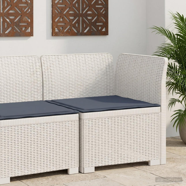 1-personers Havemøbelsofa med Pude Rattan Look PP Hvid