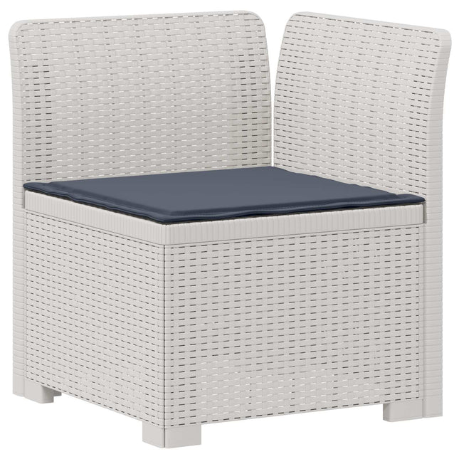 1-personers Havemøbelsofa med Pude Rattan Look PP Hvid