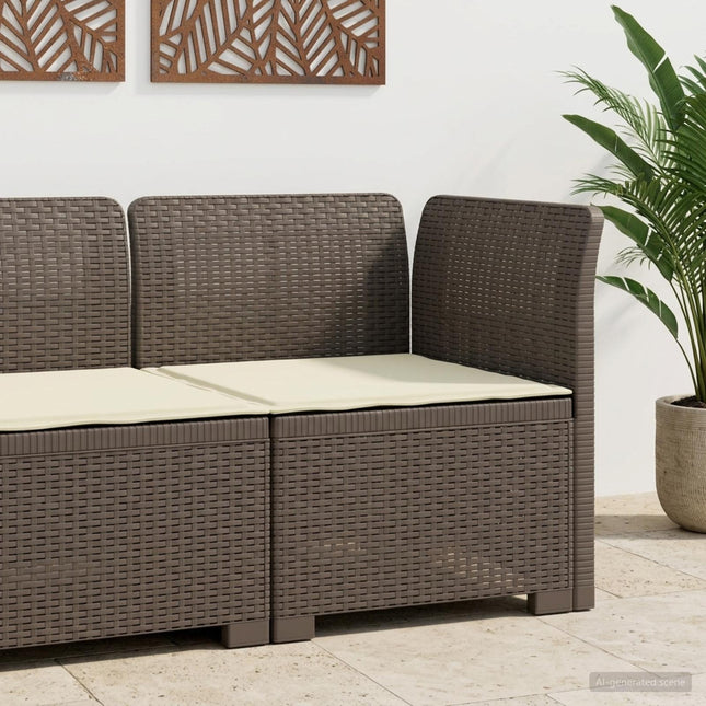 1-personers Havemøbelsofa med Pude Rattan Look PP Lysegrå