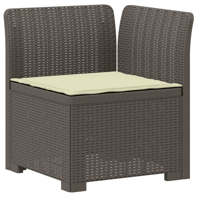 1-personers Havemøbelsofa med Pude Rattan Look PP Lysegrå