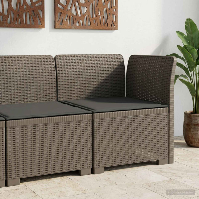 1-personers Havemøbelsofa med Pude Rattan Look PP Lysegrå