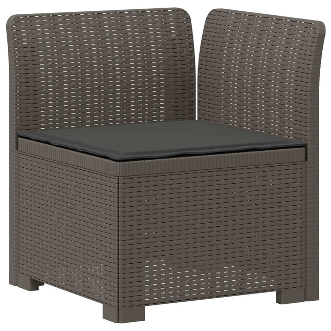 1-personers Havemøbelsofa med Pude Rattan Look PP Lysegrå