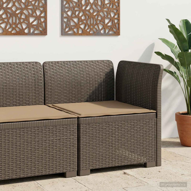 1-personers Havemøbelsofa med Pude Rattan Look PP Lysegrå