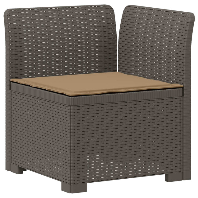 1-personers Havemøbelsofa med Pude Rattan Look PP Lysegrå