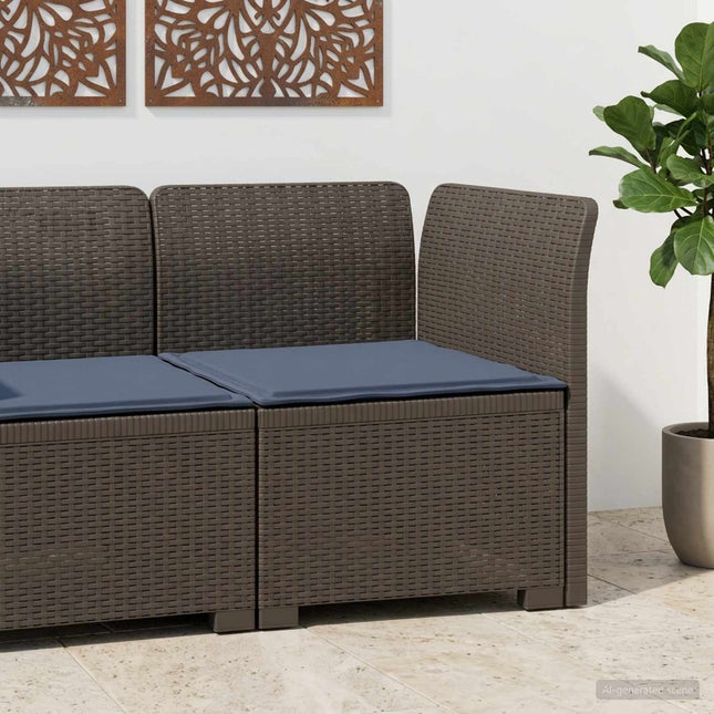 1-personers Havemøbelsofa med Pude Rattan Look PP Lysegrå