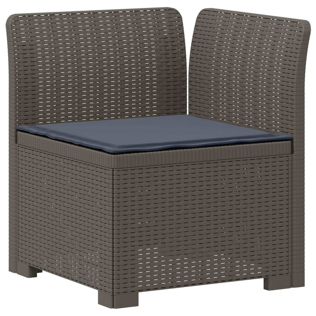1-personers Havemøbelsofa med Pude Rattan Look PP Lysegrå