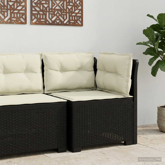 1-personers Havemøbelsofa med Pudefyld Rattan Look PP Antracit