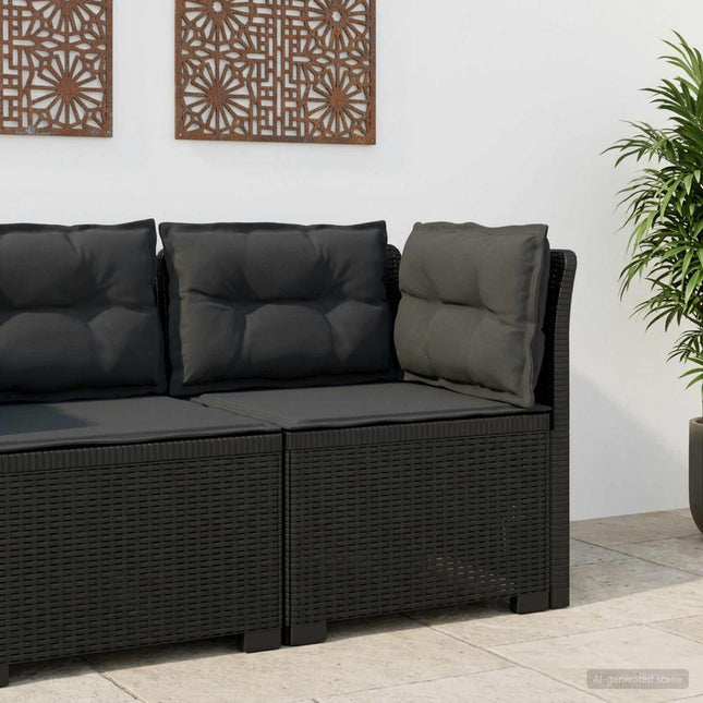 1-personers Havemøbelsofa med Pudefyld Rattan Look PP Antracit