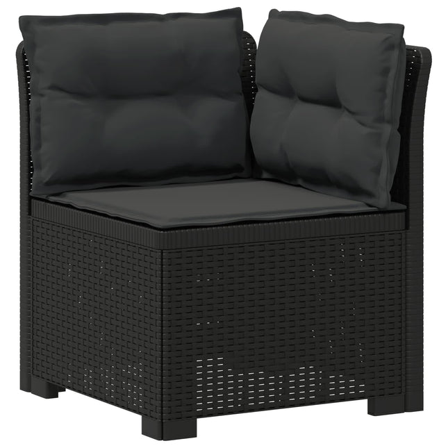 1-personers Havemøbelsofa med Pudefyld Rattan Look PP Antracit