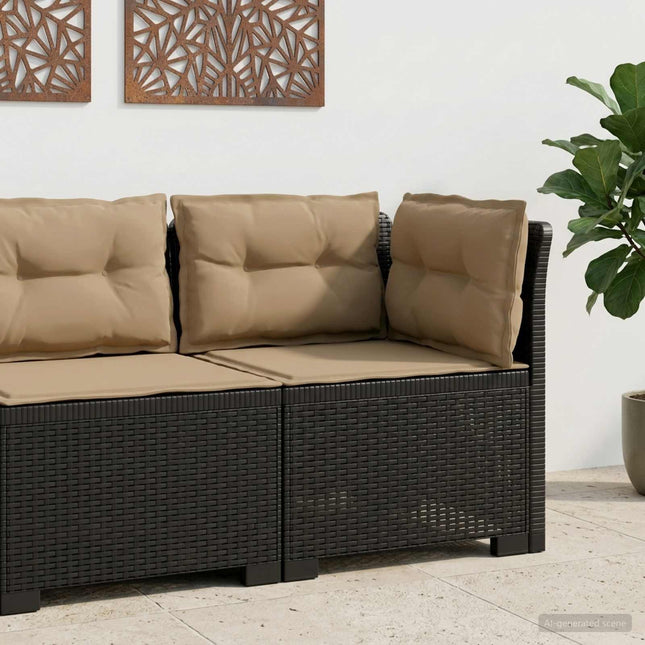 1-personers Havemøbelsofa med Pudefyld Rattan Look PP Antracit