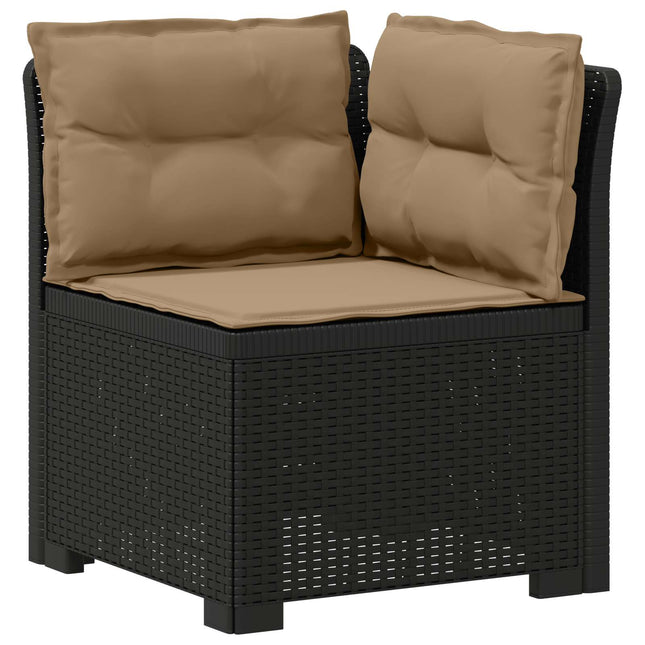 1-personers Havemøbelsofa med Pudefyld Rattan Look PP Antracit
