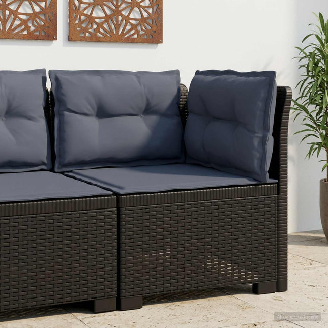 1-personers Havemøbelsofa med Pudefyld Rattan Look PP Antracit