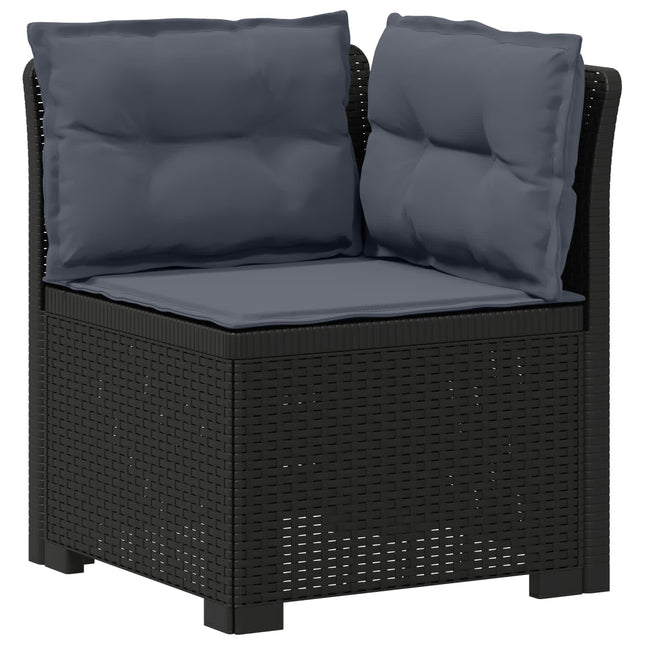 1-personers Havemøbelsofa med Pudefyld Rattan Look PP Antracit
