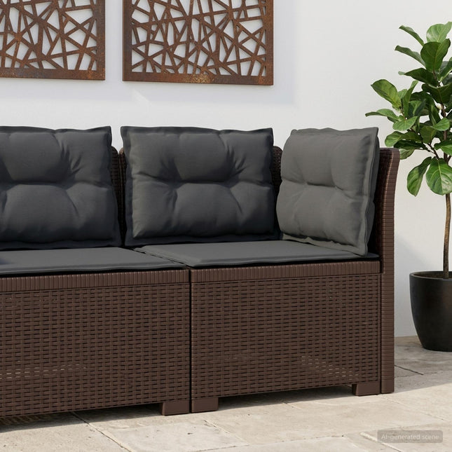 1-personers Havemøbelsofa med Pudefyld Rattan Look PP Brun
