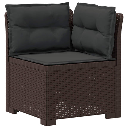 1-personers Havemøbelsofa med Pudefyld Rattan Look PP Brun