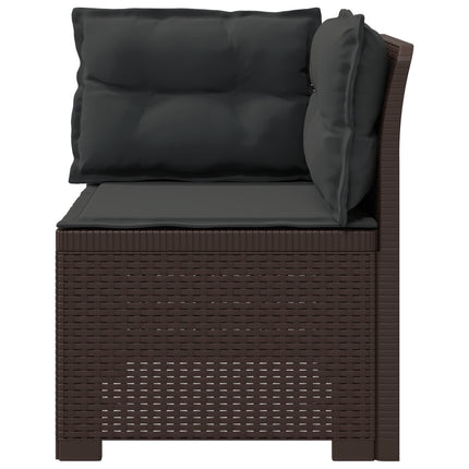 1-personers Havemøbelsofa med Pudefyld Rattan Look PP Brun