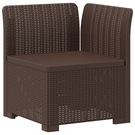 1-personers Havemøbelsofa med Pudefyld Rattan Look PP Brun