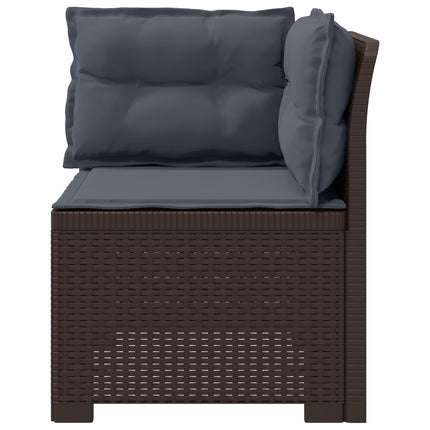 1-personers Havemøbelsofa med Pudefyld Rattan Look PP Brun