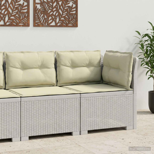 1-personers Havemøbelsofa med Pudefyld Rattan Look PP Hvid