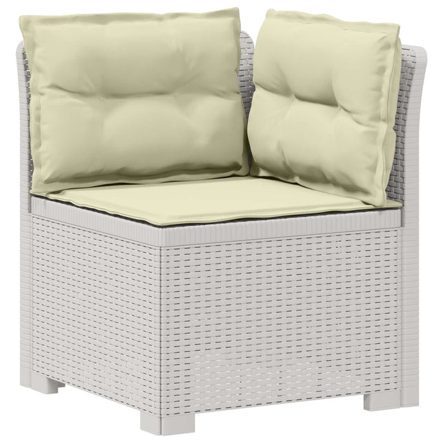 1-personers Havemøbelsofa med Pudefyld Rattan Look PP Hvid