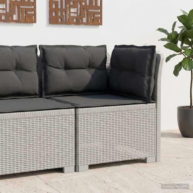 1-personers Havemøbelsofa med Pudefyld Rattan Look PP Hvid