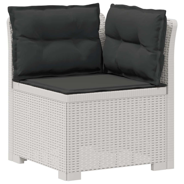 1-personers Havemøbelsofa med Pudefyld Rattan Look PP Hvid