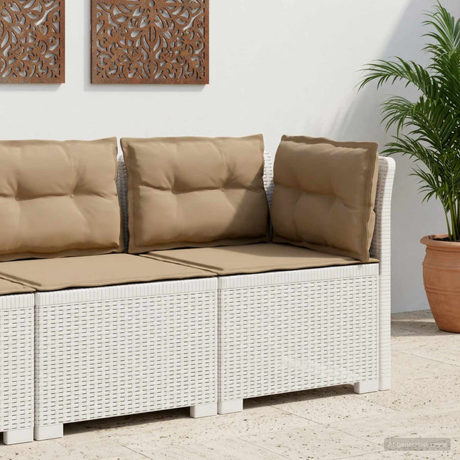 1-personers Havemøbelsofa med Pudefyld Rattan Look PP Hvid