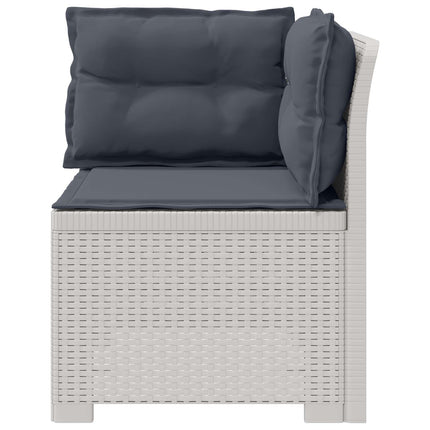1-personers Havemøbelsofa med Pudefyld Rattan Look PP Hvid