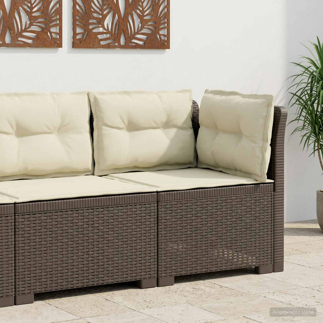 1-personers Havemøbelsofa med Pudefyld Rattan Look PP Lysegrå