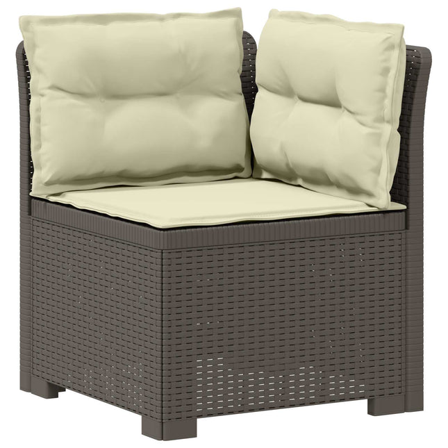 1-personers Havemøbelsofa med Pudefyld Rattan Look PP Lysegrå