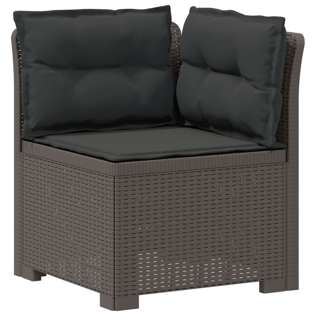1-personers Havemøbelsofa med Pudefyld Rattan Look PP Lysegrå