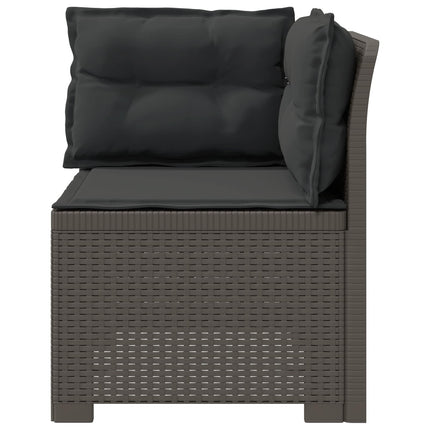 1-personers Havemøbelsofa med Pudefyld Rattan Look PP Lysegrå