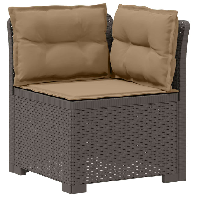 1-personers Havemøbelsofa med Pudefyld Rattan Look PP Lysegrå