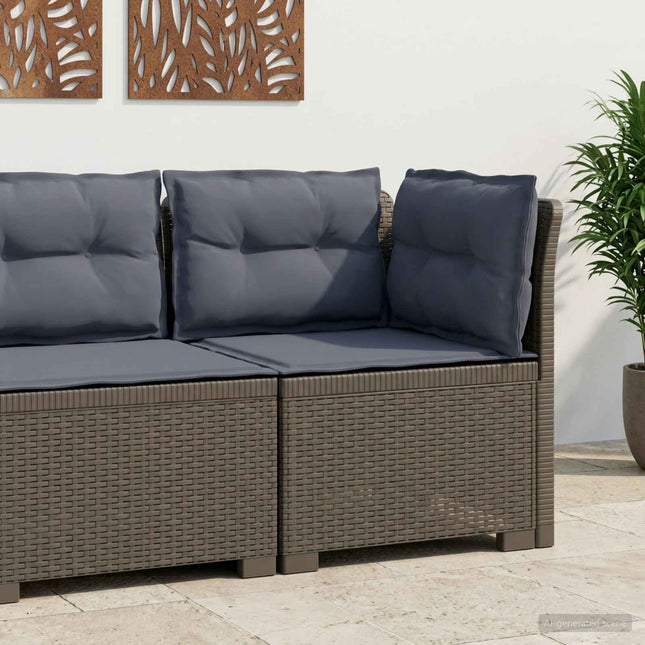 1-personers Havemøbelsofa med Pudefyld Rattan Look PP Lysegrå