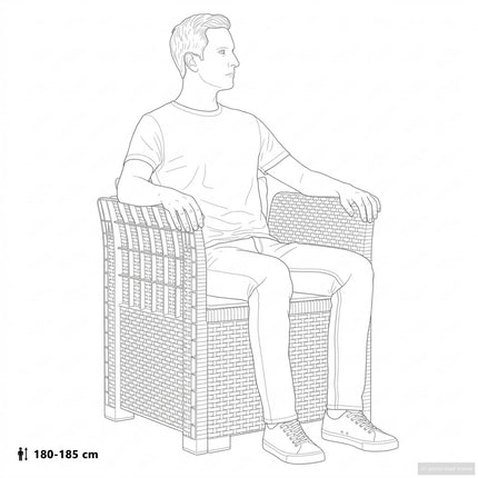 1-personers Lænestol med Pude Rattan Look PP Brun