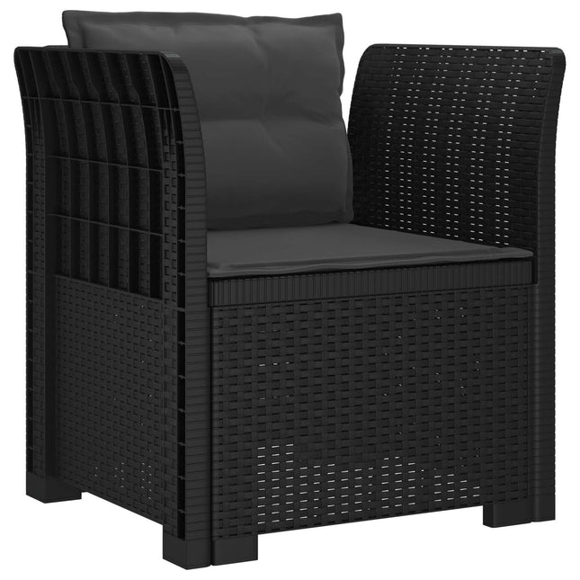 1-personers Lænestol med Pudefyld Rattan Look PP Antracit