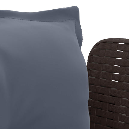 1-personers Lænestol med Pudefyld Rattan Look PP Brun