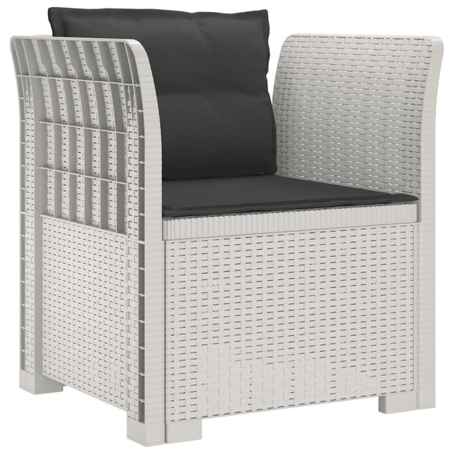 1-personers Lænestol med Pudefyld Rattan Look PP Hvid