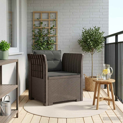 1-personers Lænestol med Pudefyld Rattan Look PP Lysegrå