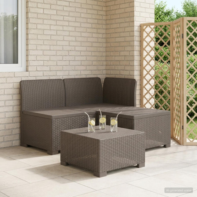 3-personers Havemøbel Sofa Rattan Look PP Lysegrå