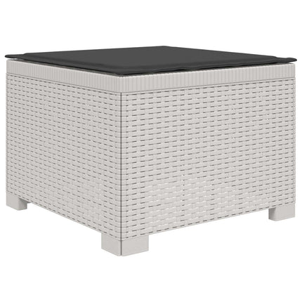 3-personers havensofa med puder i rattanlook PP Hvid