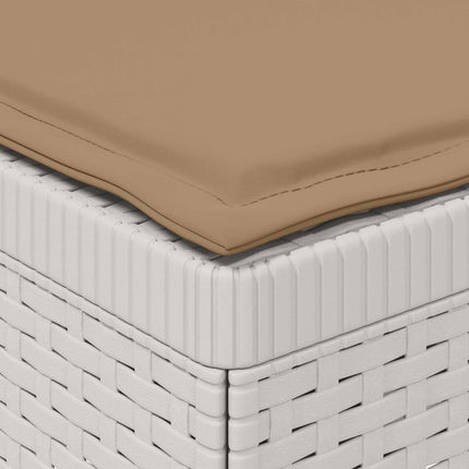 3-personers havensofa med puder i rattanlook PP Hvid