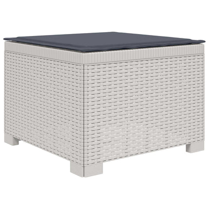 3-personers havensofa med puder i rattanlook PP Hvid