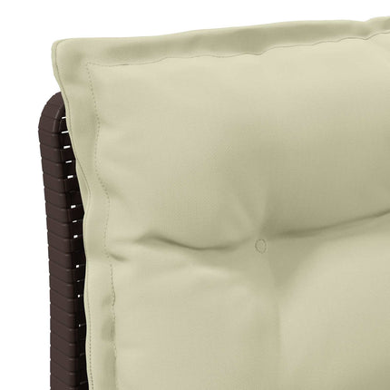 3-personers havensofa med puder i rattanlook PP Brun