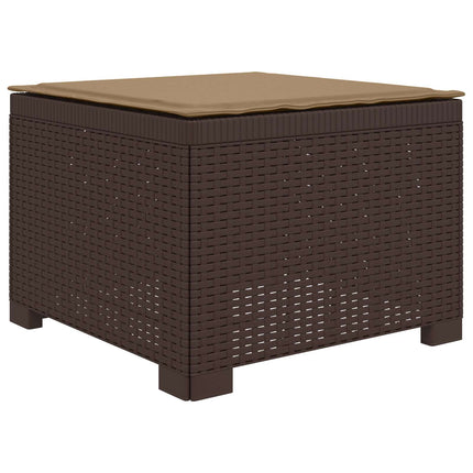 3-personers havensofa med puder i rattanlook PP Brun