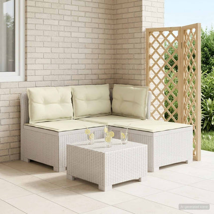 3-personers havensofa med puder i rattanlook PP Hvid